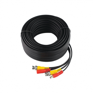 Coaxial Cable with BNC Connector and Power Supply, Length 65 ft, Optimized for HF (TurboHD, HD-SDI, AHD)