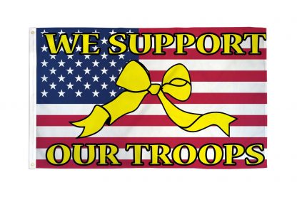 We Support Our Troops Flag (USA Ribbon) 3x5ft Poly