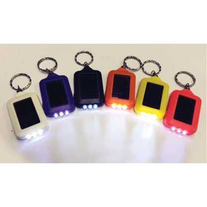 Solar Keychain- 12 Pack Assorted Colors