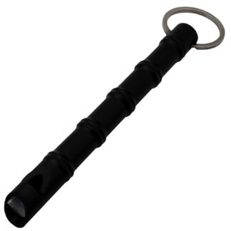 Self Defense Black Aluminum Keychain Emergency Whistle Kubotan