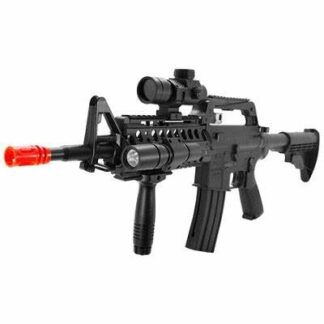 Well MR733 M16 Airsoft Gun Rifle with Red Dot & Flashlight