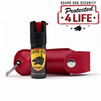 Pink Personal Defense Pepper Spray OC-18 1/2 oz - Leather Case
