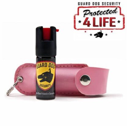 Pink Personal Defense Pepper Spray OC-18 1/2 oz - Leather Case