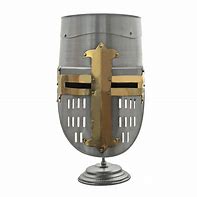 Decorative Crusader Helmet With Stand Medieval Armor
