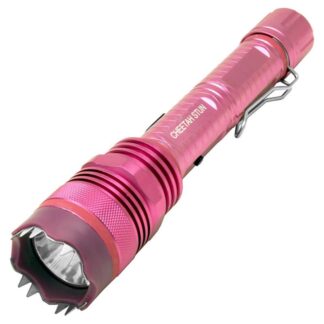 Defender 10 Million Volt Tactical Flashlight Stun Gun Rechargeable All Metal Pink