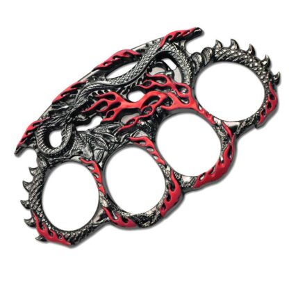 Red Fire Breathing Dragon Paperweight Knuckle Self Defense