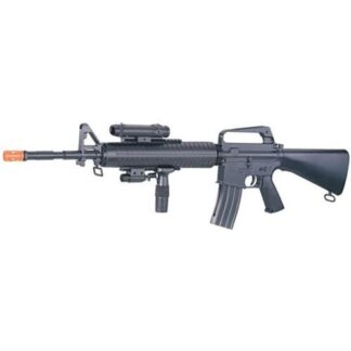 Spring Powered M16A3 Airsoft Assault Rifle with Laser & Flashlight