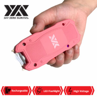 DZS Pink Rechargeable Self Defense Mini Stun Gun With LED FlashLight