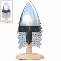 Mini Normal Nasal Helmet With Display Stand & Chain Mail