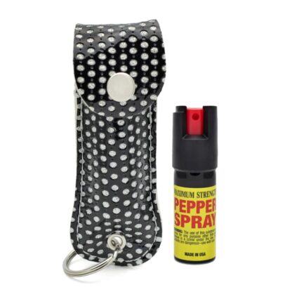 Bling Keychain Personal Defense Pepper Spray OC-18 1/2 oz With Case Black