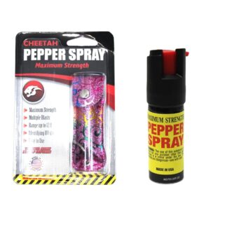 Designer Pink Flower Case Keychain Personal Defense Pepper Spray OC-18 1/2 oz