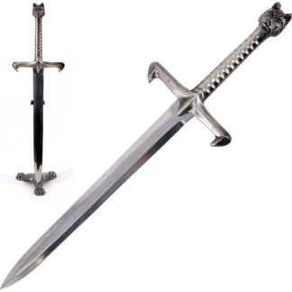 Wolf Head Longclaw Replica Sword Letter Opener Knife with Stand