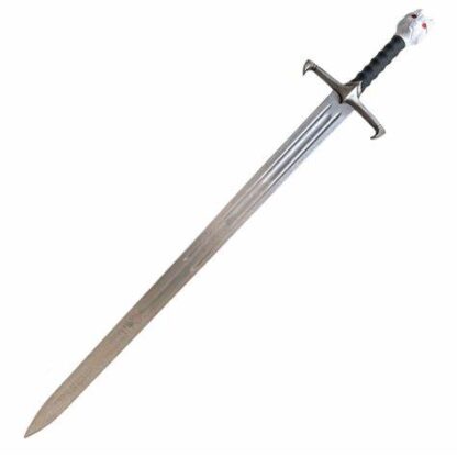 Fantasy White Wolf Sword With Wall Display Plaque