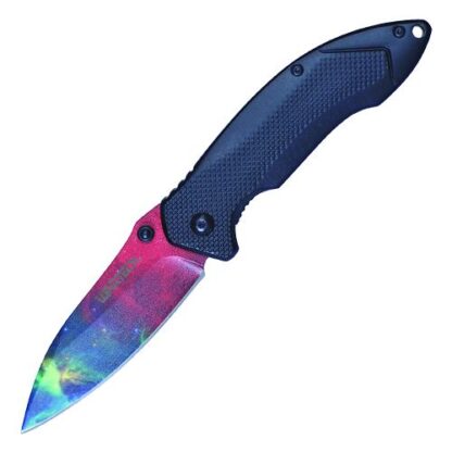 Assisted Open Pocket Knife Galaxy Design Red