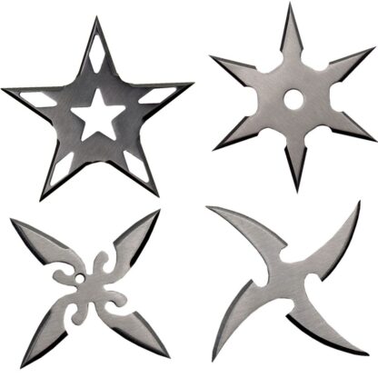 2.5” Stainless Steel Throwing Star with Pouch 4pc Set
