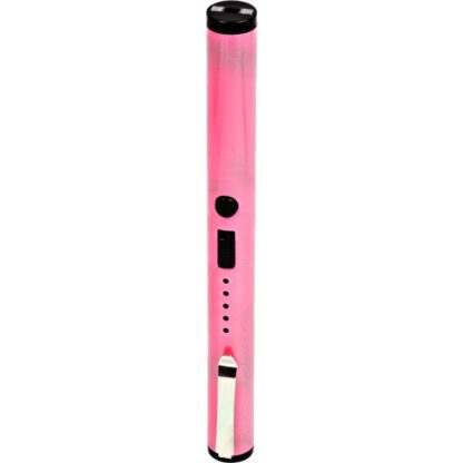 40,000,000 Volts Pen Stun Gun with battery meter and pocket clip Pink
