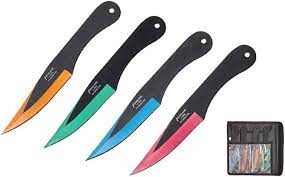 Assorted Color 4 piece stainless steel throwing knives!